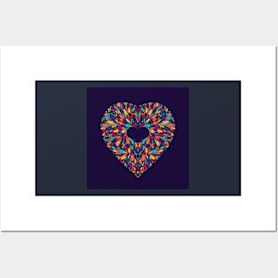 Colorful Blossoming Heart Posters and Art